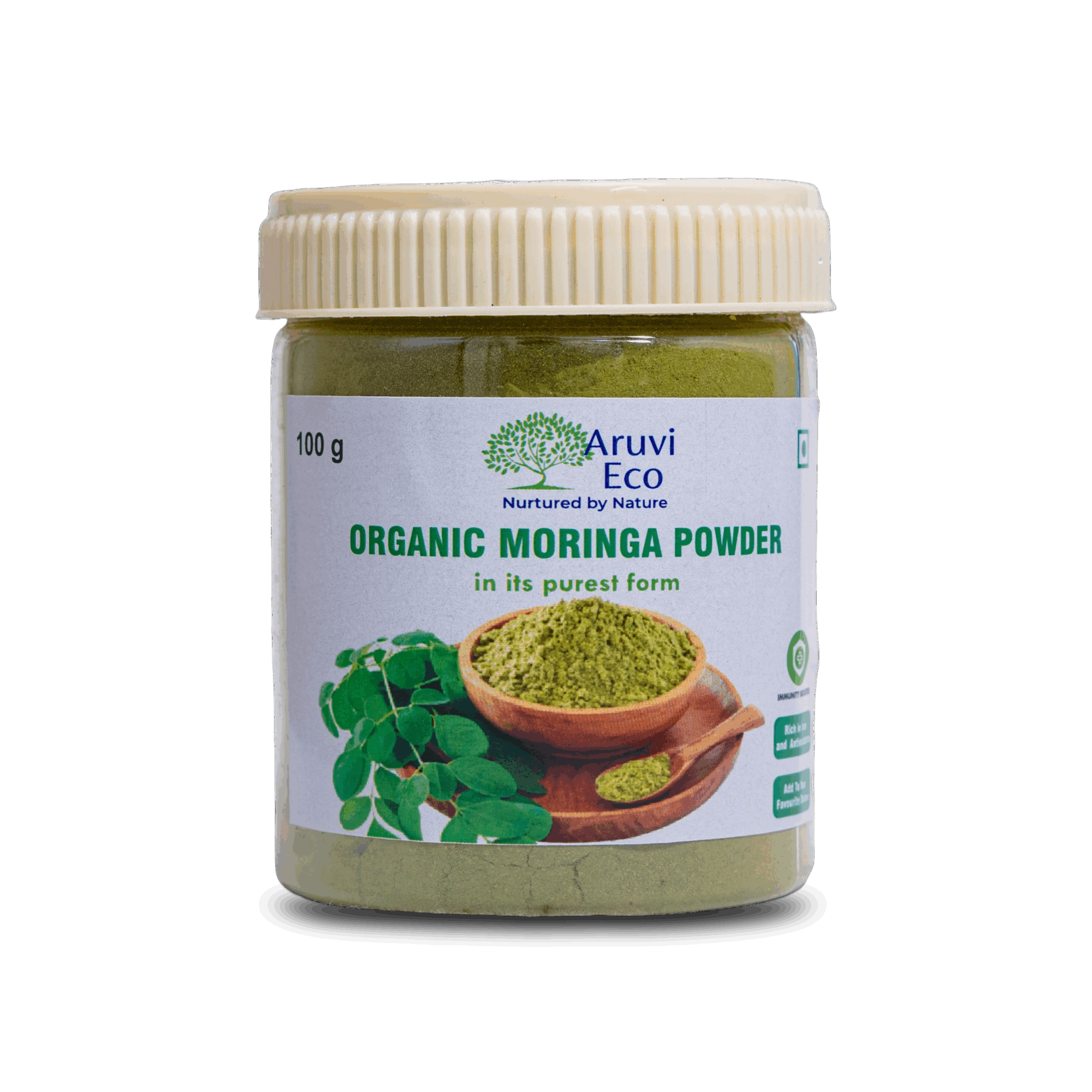 Pure Organic Moringa Powder - Farm Fresh and Nutrient-Packed Green Superfood Rich in Nutrients 100gm Pack…