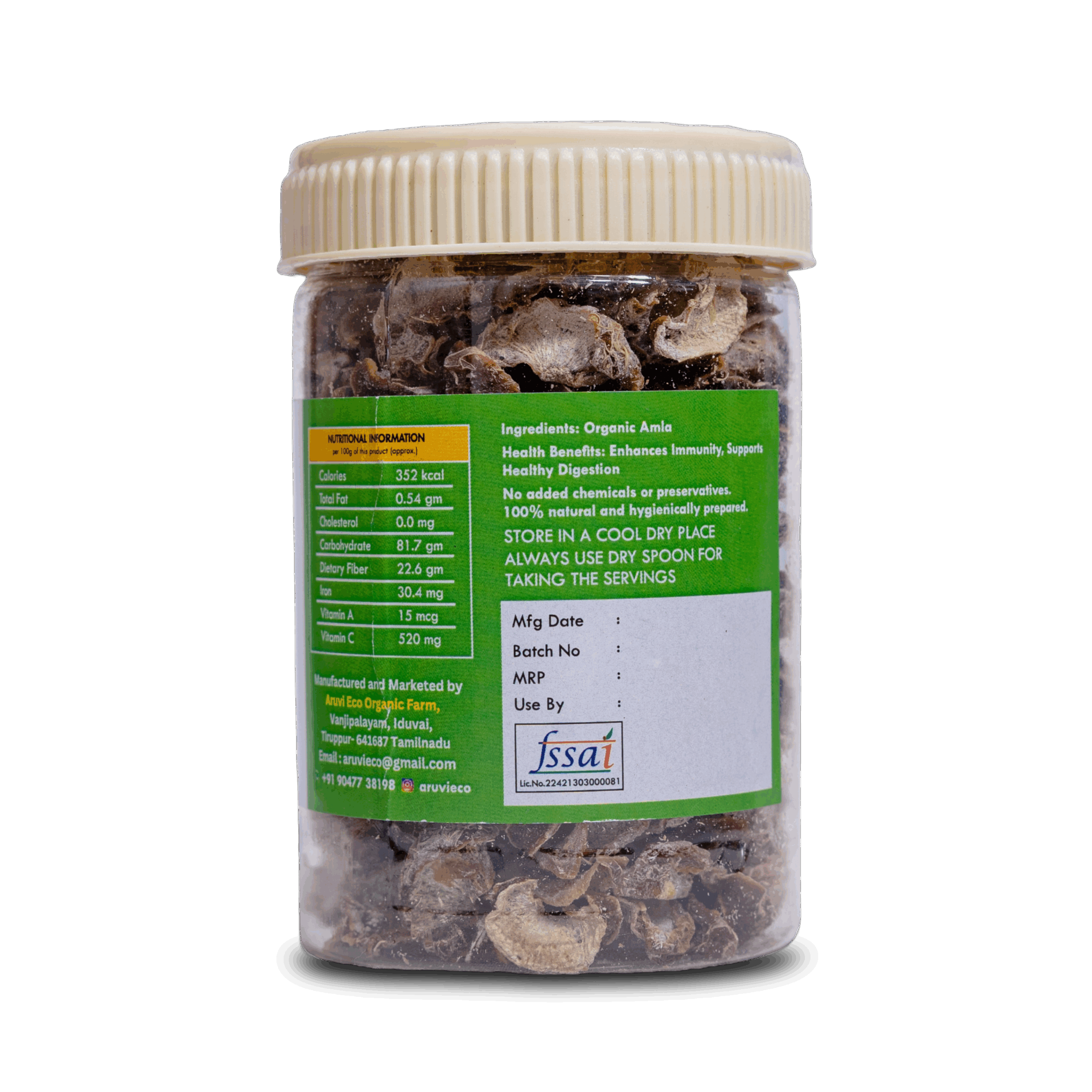 Organic Dried Amla - 100% Natural, Directly Produced from Our Garden, Rich in Vitamin C, No Artificial Flavors or Colors, No Preservatives - 100g - Image 3